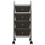 Voir la diapositive 2 : VIDAXL Chariot de rangement mobile a 4 tiroirs Noir Plastique
