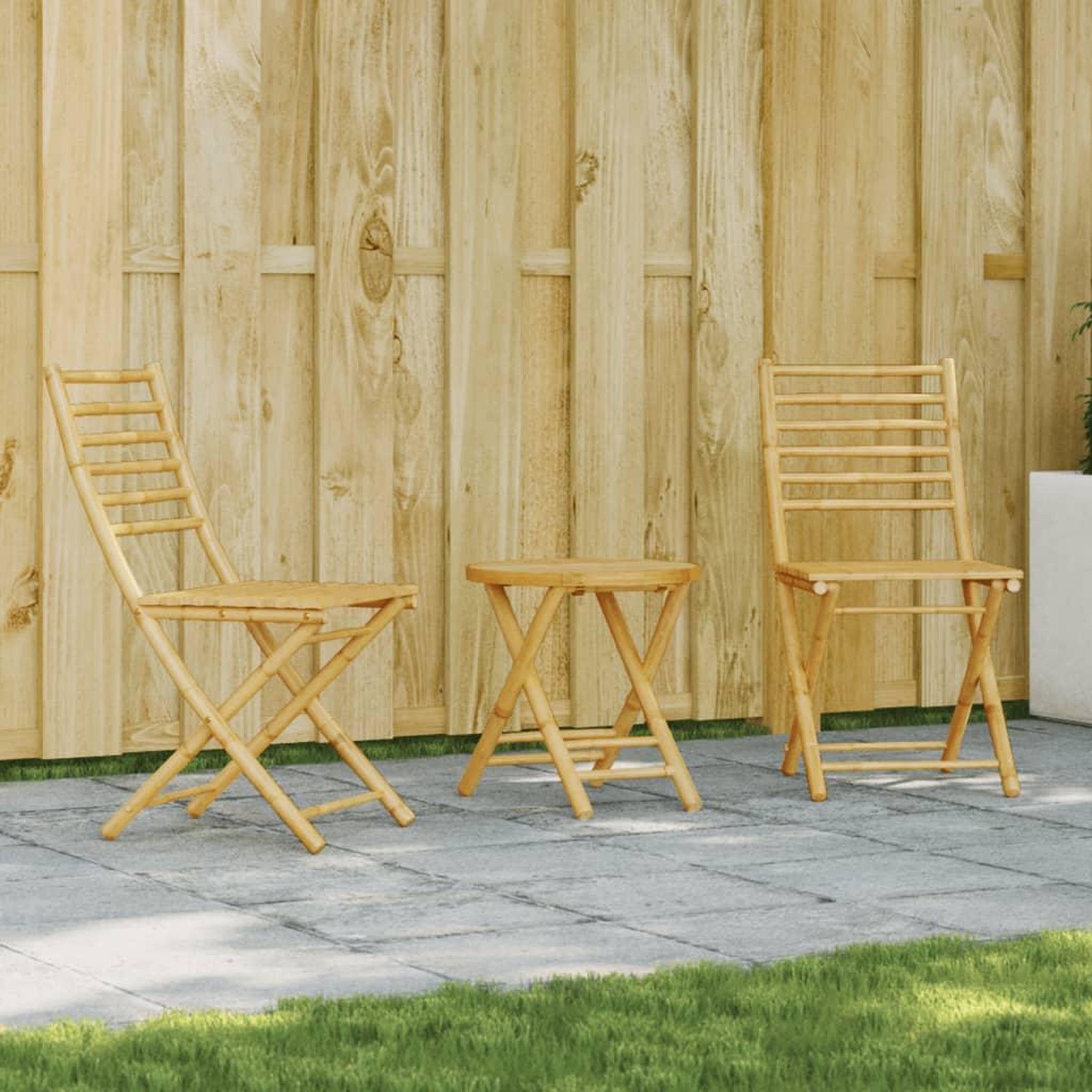 VIDAXL Ensemble de bistro 3 pcs bambou