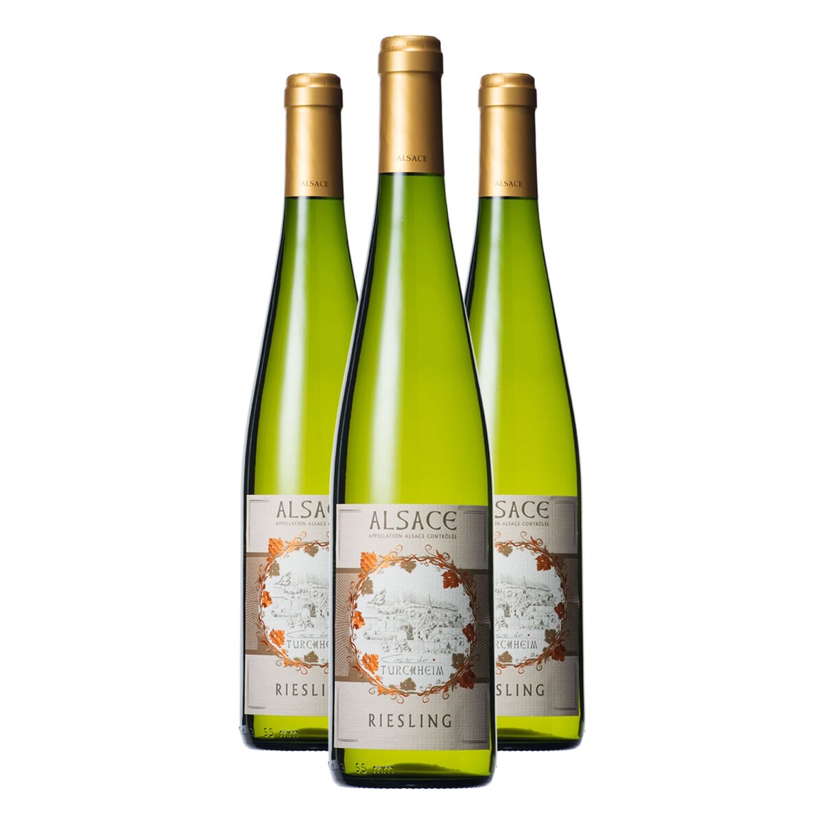 Lot de 3 bouteilles Alsace Riesling Cave de Turckeim AOP 2016