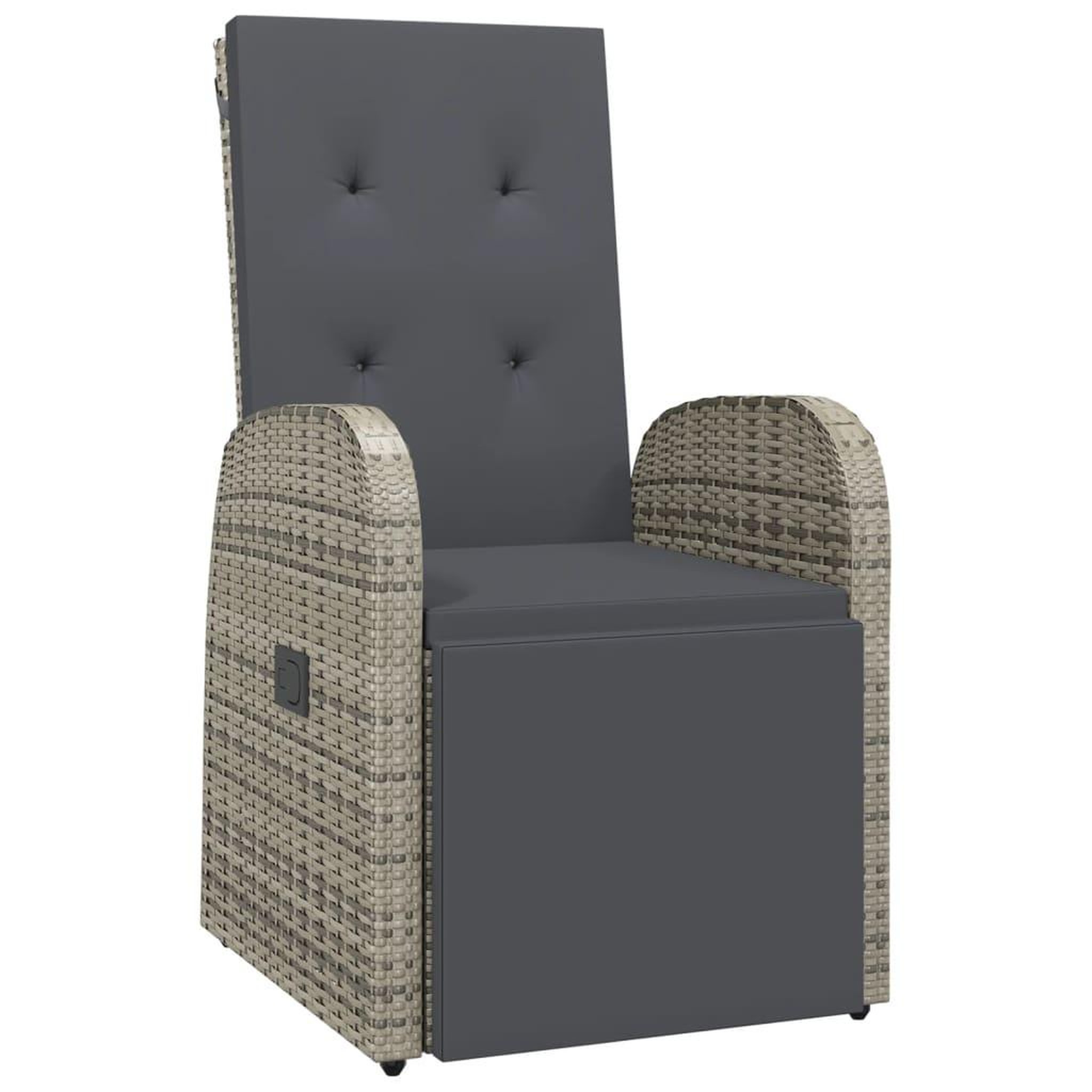 Voir la diapositive 3 : VIDAXL Ensemble a manger de jardin 9 pcs coussins gris resine tressee