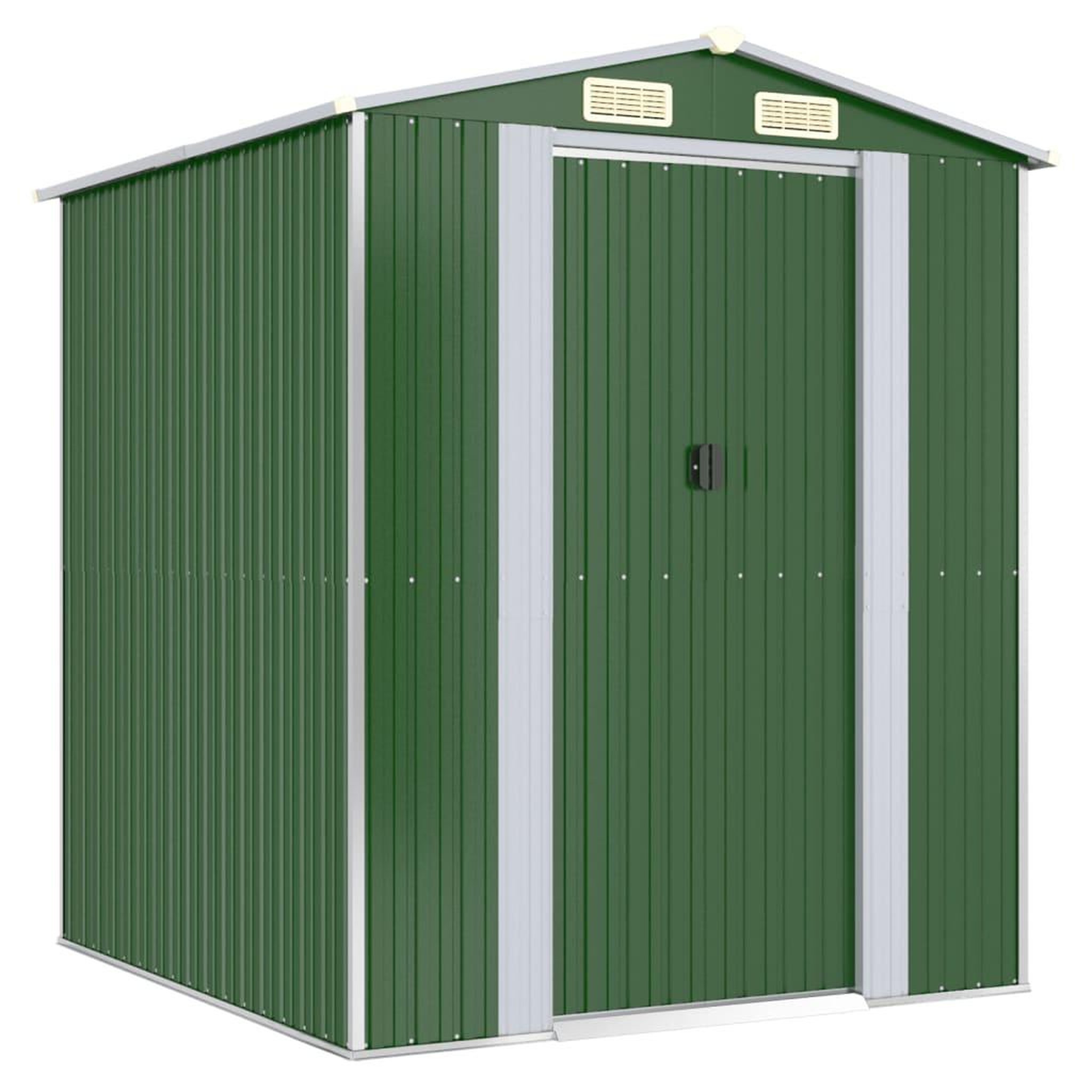 Voir la diapositive 2 : VIDAXL Abri de jardin Vert 192x191x223 cm Acier galvanise