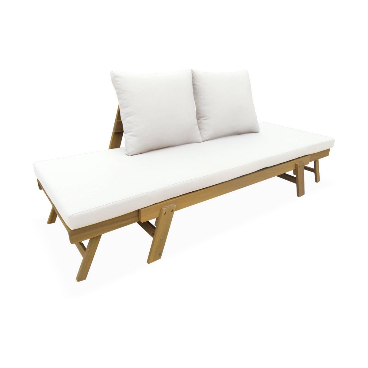 SWEEEK Banquette de jardin bois d'acacia 2/3 places JALANCE 155 / 200 x 72 x 74.5cm