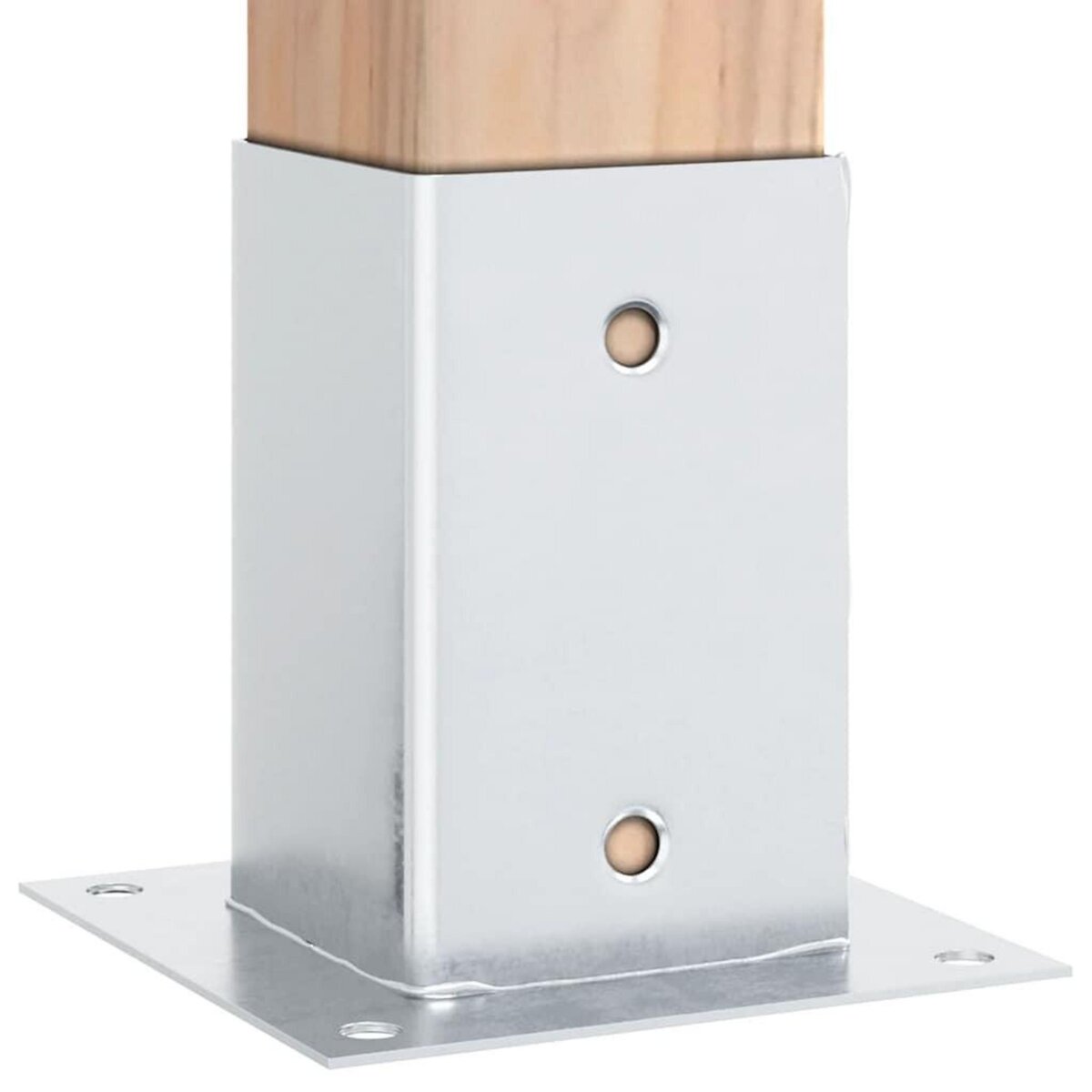 VIDAXL Bases de poteau carrees 12 pcs argent 91x91 mm acier galvanise