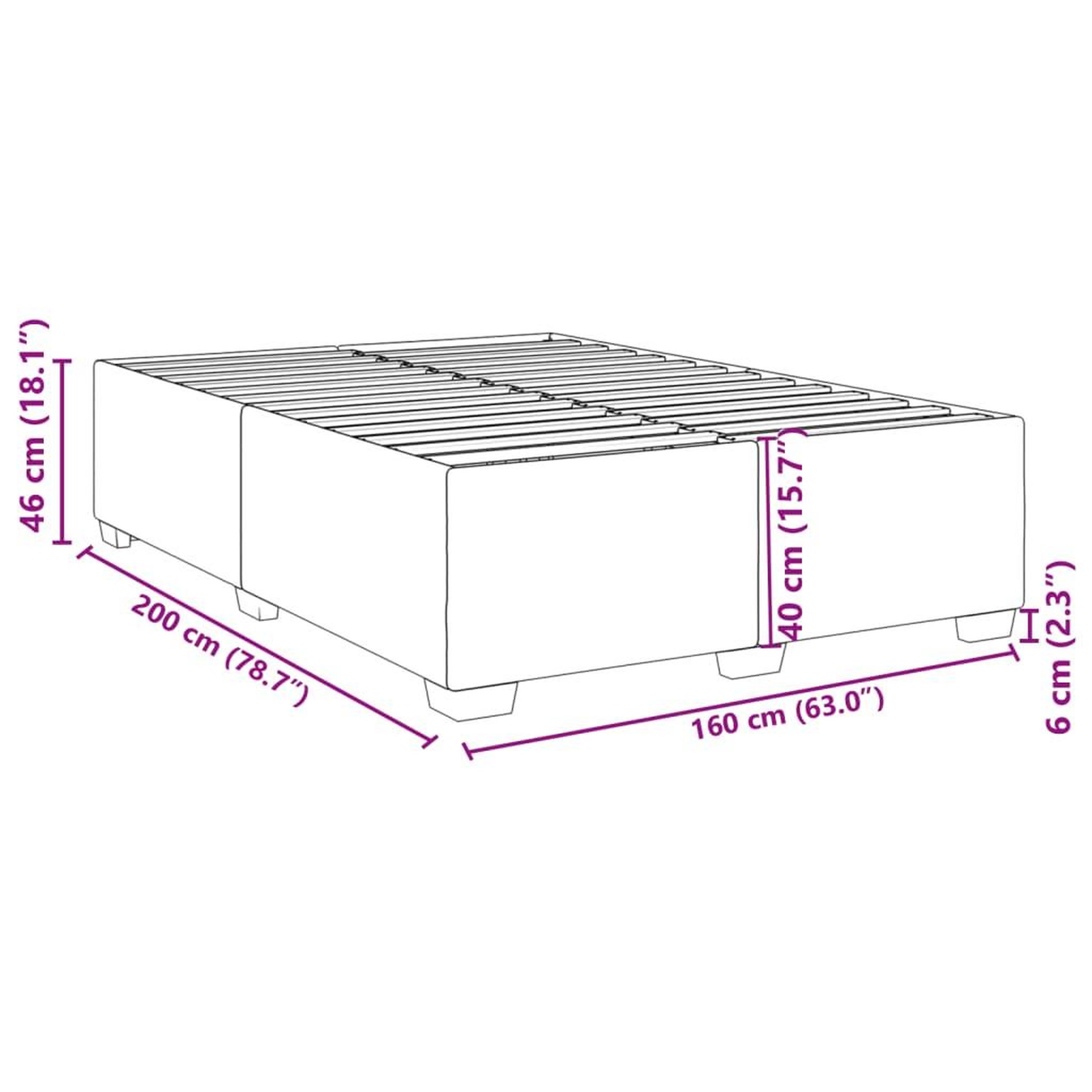 Voir la diapositive 6 : VIDAXL Cadre de lit sans matelas rose 160x200 cm velours