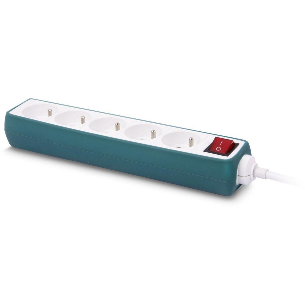 ESSENTIEL B Multiprise Silicone Vert 5 X 16A avec interrupteur