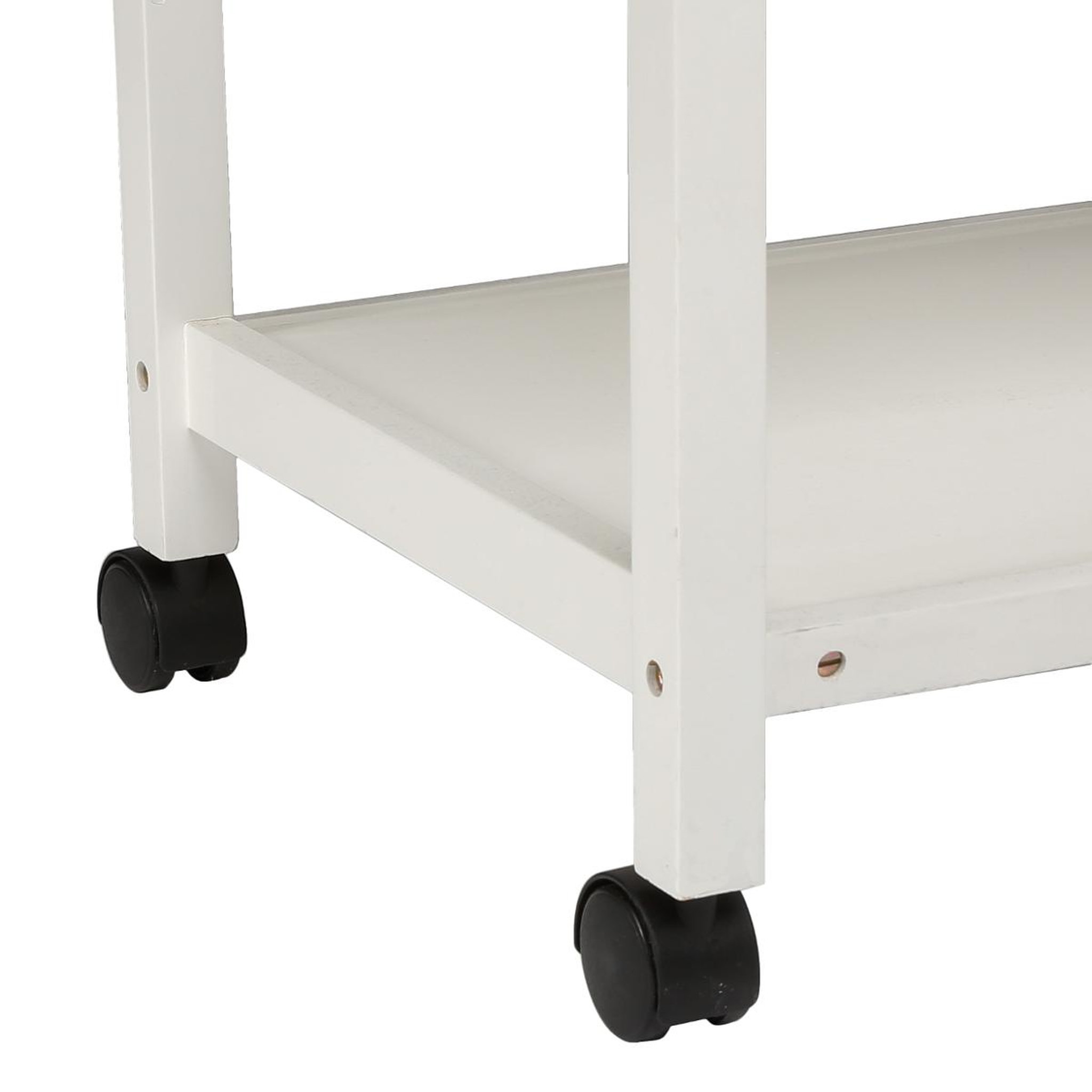Voir la diapositive 4 : FIVE SIMPLY SMART Desserte de cuisine sur roulettes en bois blanc - 2 tiroirs - 78 cm x 48 cm x H 87 cm