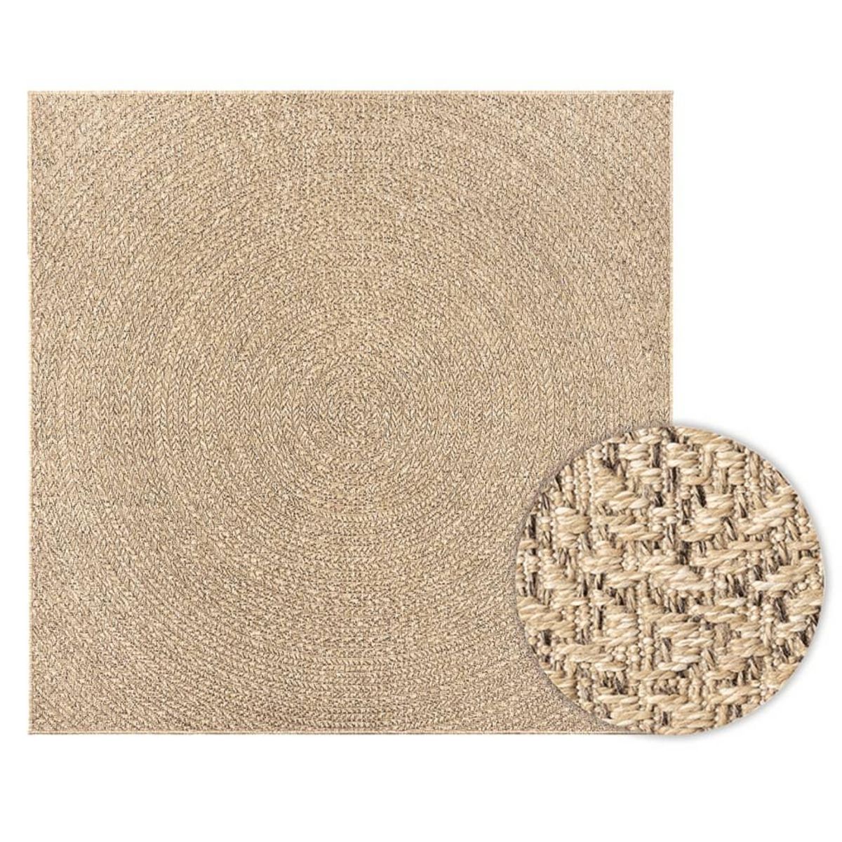 VIDAXL Tapis ZIZUR 120x120 cm aspect de jute interieur et exterieur