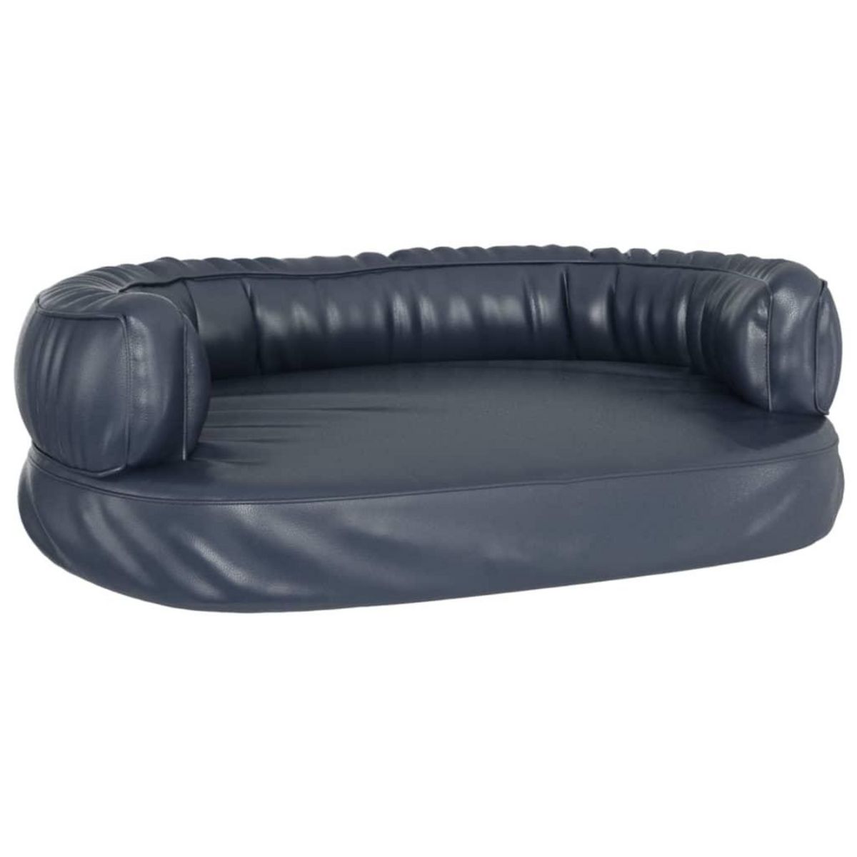 VIDAXL Lit pour chien ergonomique Mousse Bleu fonce 60x42cm Similicuir