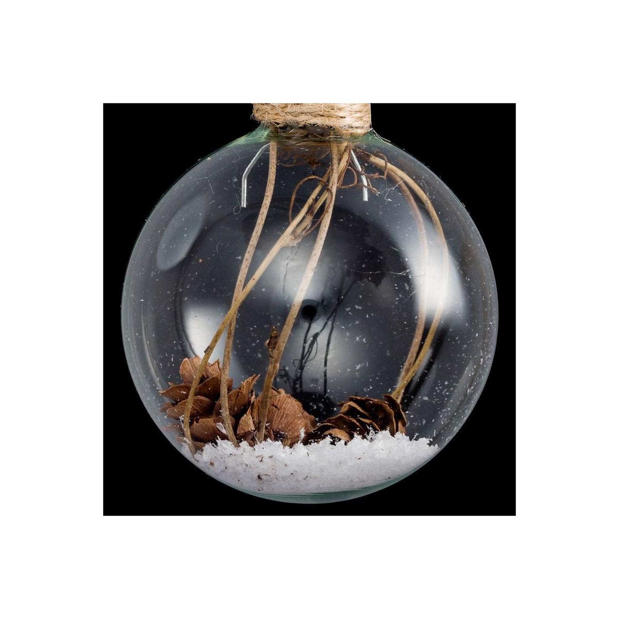 Voir la diapositive 2 : FEERIC LIGHT & CHRISTMAS Boule de noël en verre  glacé  6cm transparent