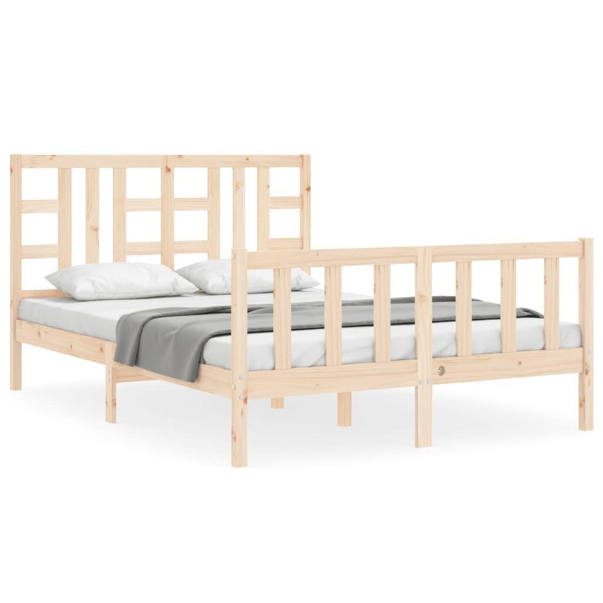 VIDAXL Cadre de lit sans matelas 160x200 cm bois massif de pin