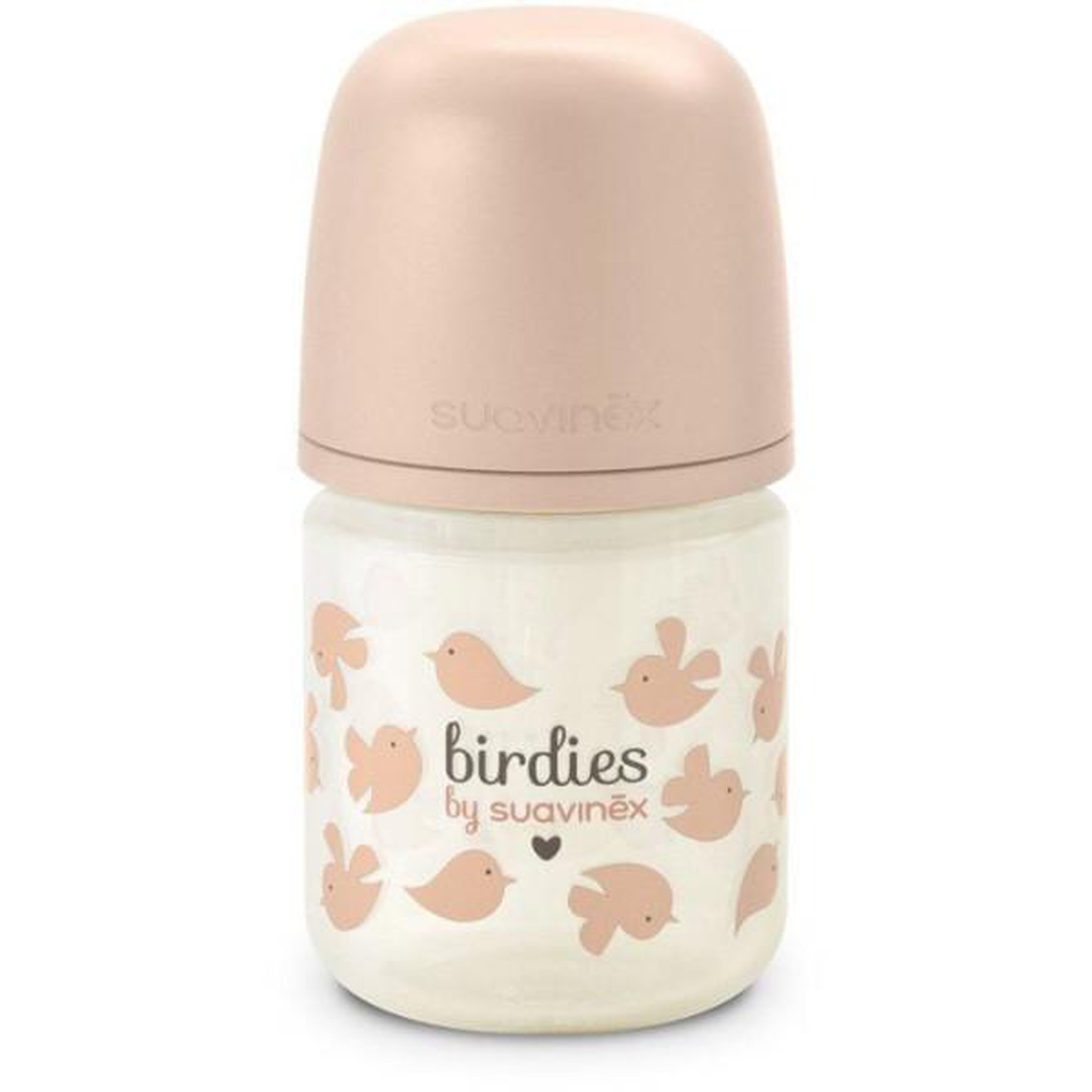 Voir la diapositive 2 : Suavinex Biberon verre - suavinex - birdies - tétine sx pro xs - 120 ml - 0 a 3 mois - rose