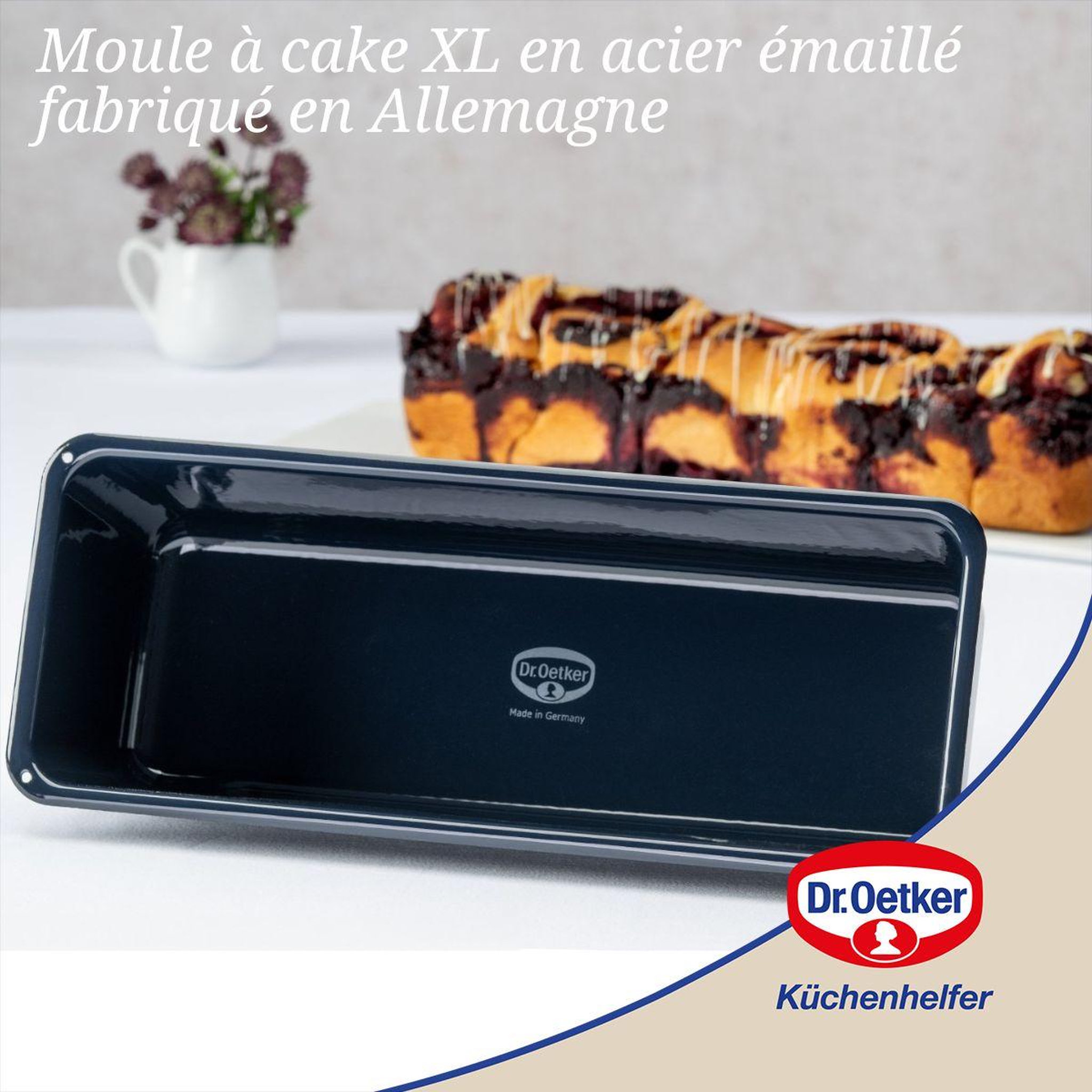 Voir la diapositive 2 : DR.OETKER Lot de 2 moules à gâteaux 35/35 cm en acier dr oetker back-liebe