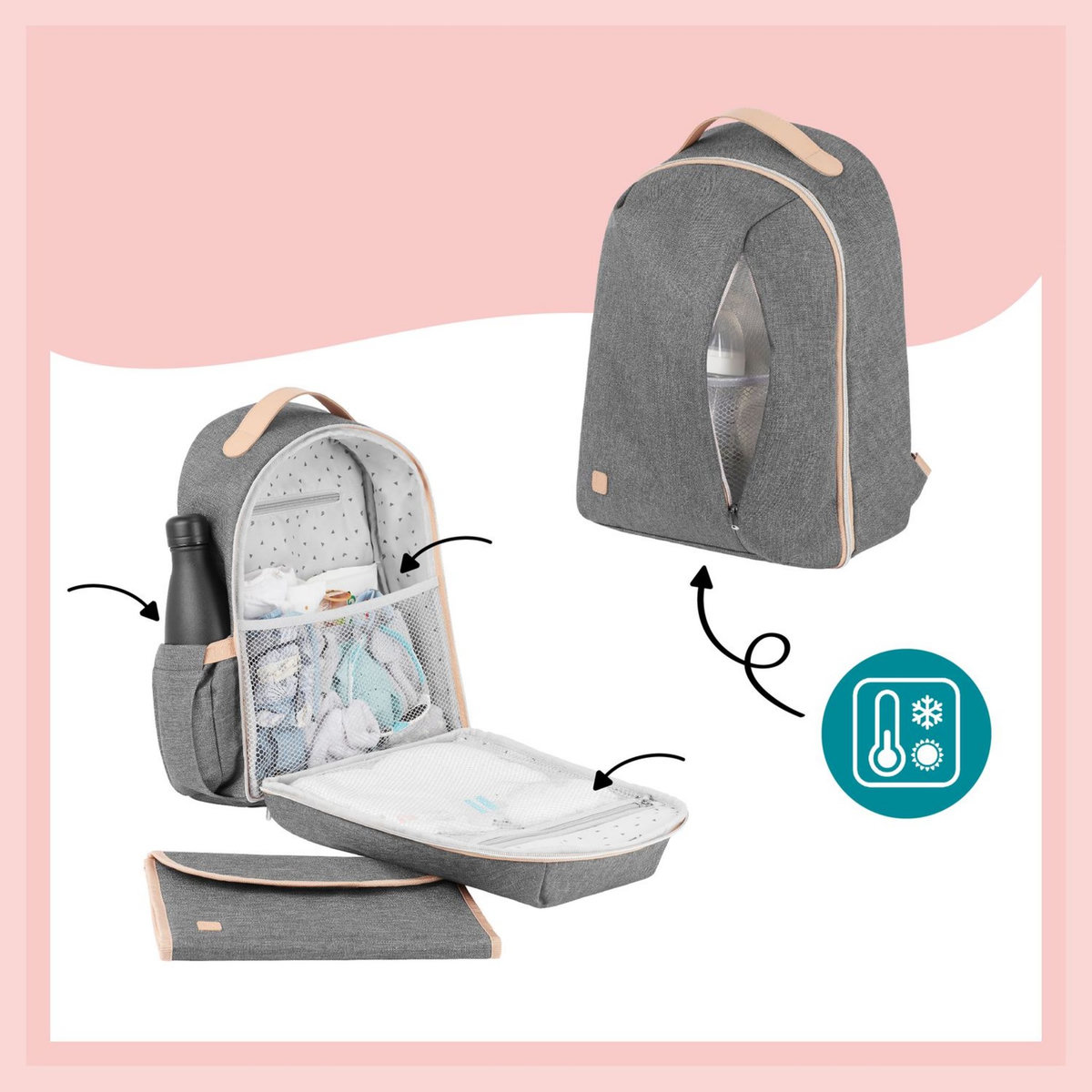 BABYMOOV Sac à dos à langer multi-poches Le Pyla