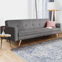 Voir la diapositive 2 : ID MARKET Canapé droit scandinave 3 places convertible LARS gris