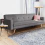 Voir la diapositive 2 : ID MARKET Canapé droit scandinave 3 places convertible LARS gris