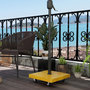 Voir la diapositive 2 : OUTSUNNY Pied de parasol carré - base de lestage poids net 25 Kg métal 4 roulettes