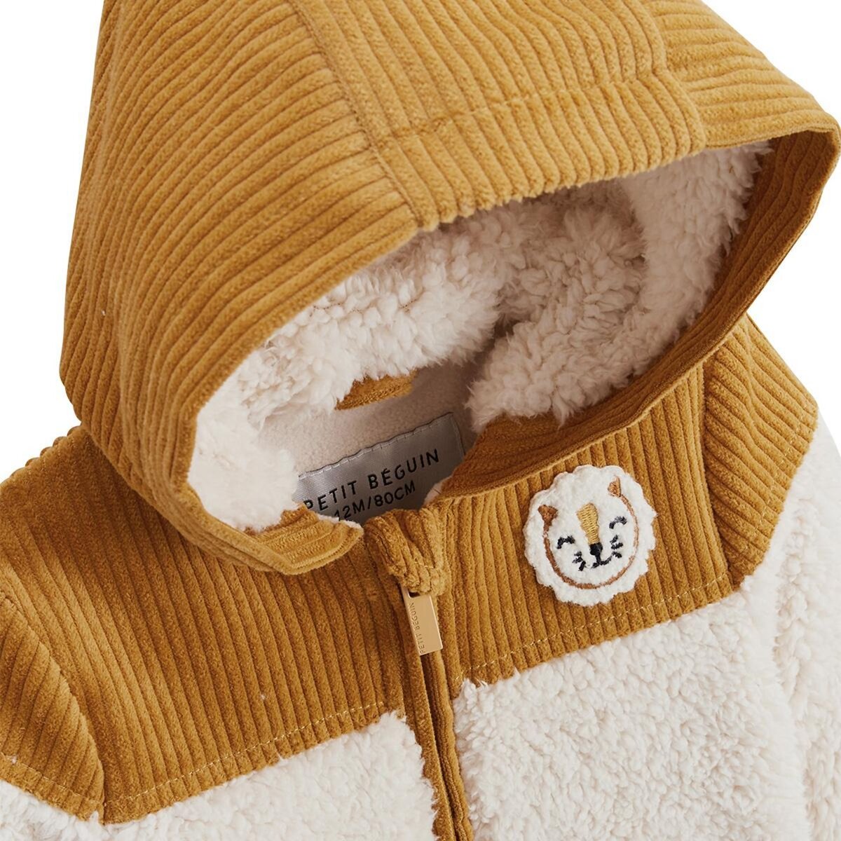 Petit Béguin Veste enfant intérieur polaire avec capuche Charly