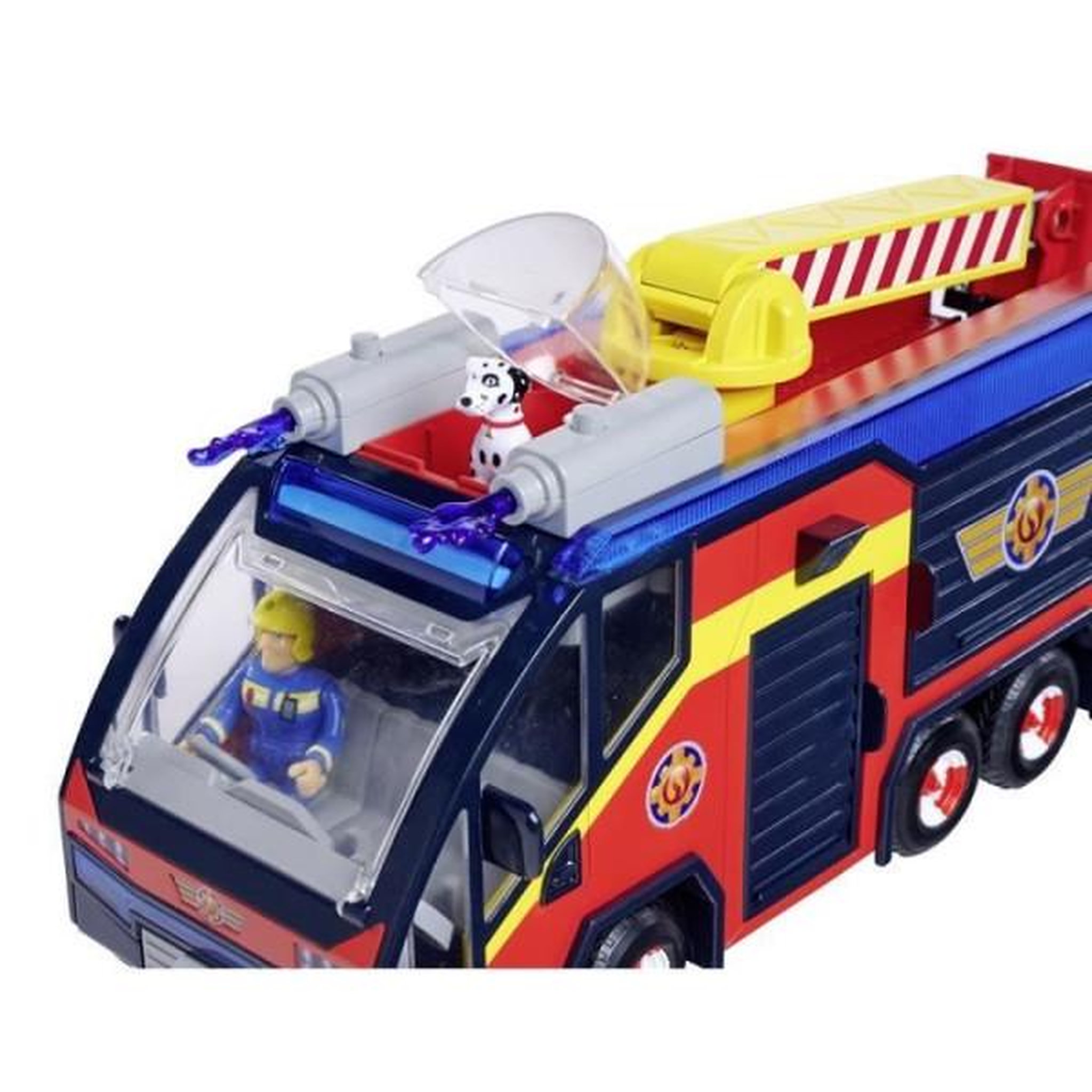 Voir la diapositive 5 : MARKET24 Sam le pompier - camion de pompier - jupiter - 2 figurines - sons et lumieres - plusieurs accessoires - 3 piles incluses