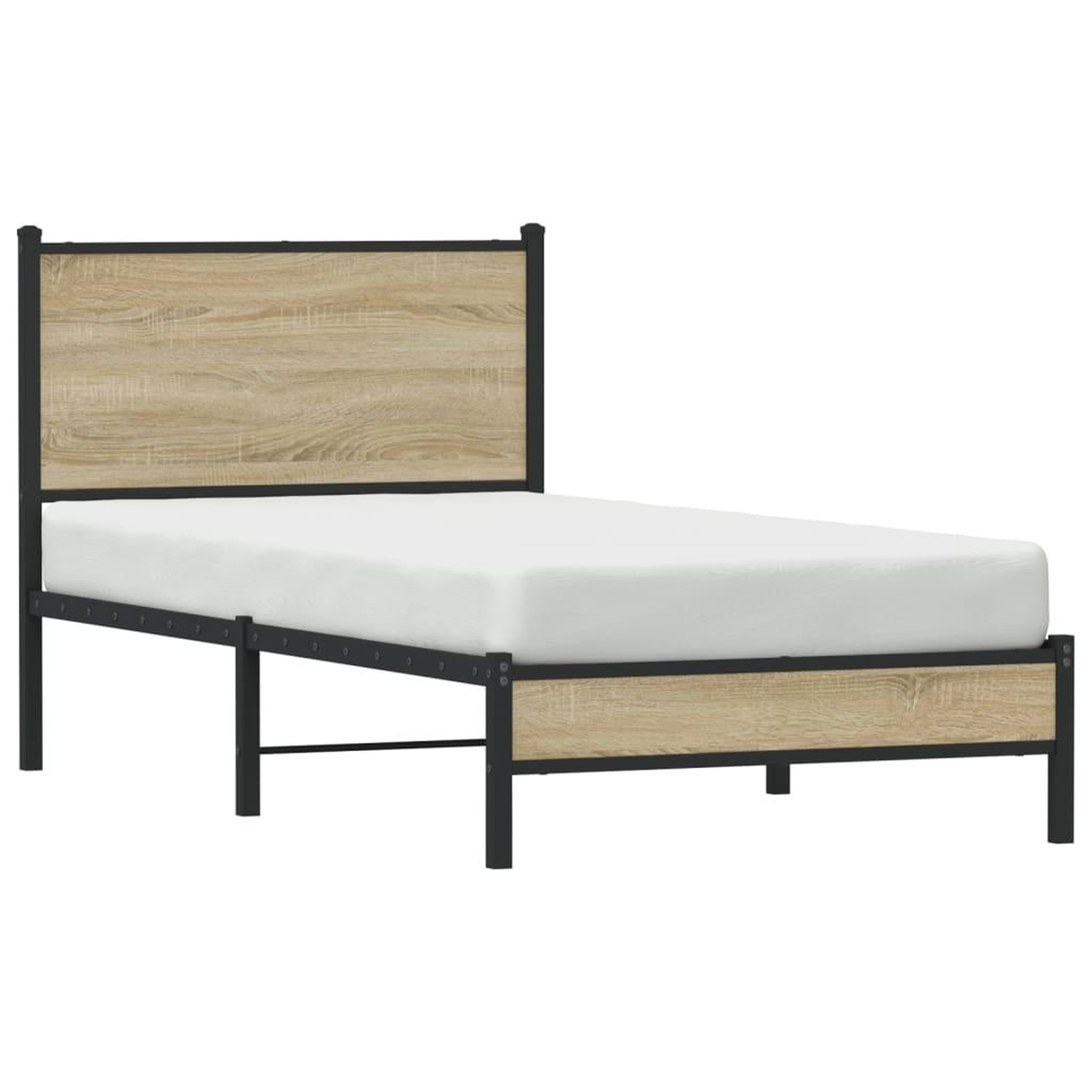 Voir la diapositive 4 : VIDAXL Cadre de lit en metal sans matelas chene sonoma 80x200 cm