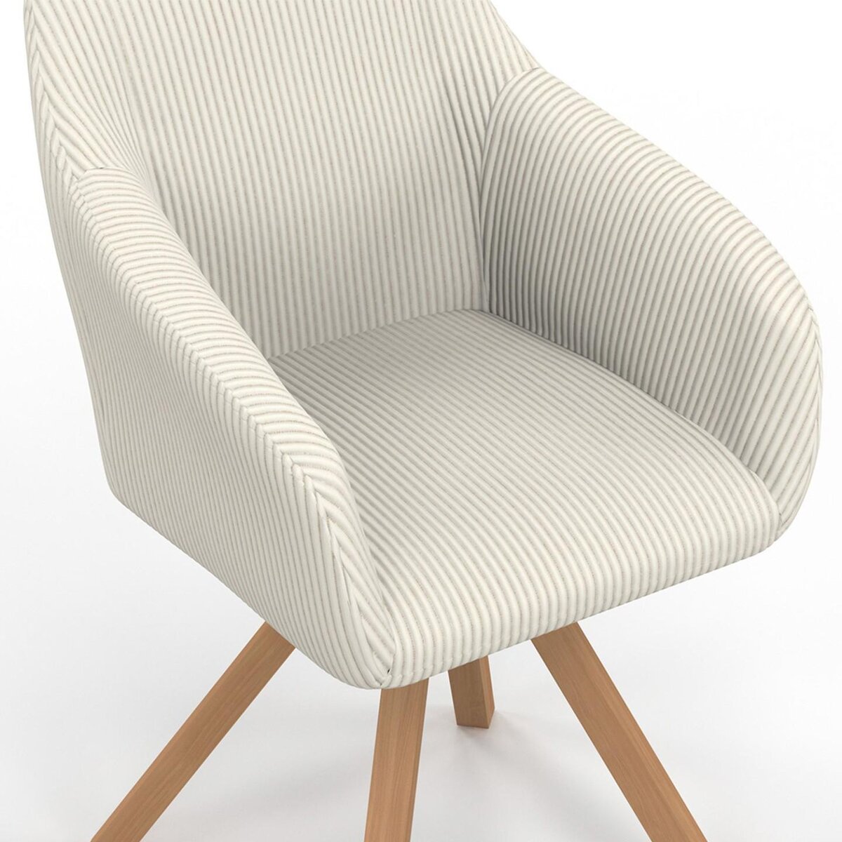 ID MARKET Lot de 2 chaises pivotantes de salle à manger, fauteuils de table JANY en velours côtelé beige