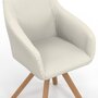 Voir la diapositive 6 : ID MARKET Lot de 2 chaises pivotantes de salle à manger, fauteuils de table JANY en velours côtelé beige