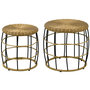 Voir la diapositive 1 : OUTSUNNY Tables basses gigognes de jardin style cosy chic lot de 2 tables basses encastrables résine tressée aspect rotin