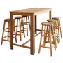 Voir la diapositive 1 : VIDAXL Table et tabourets de bar 7 pcs Bois d'acacia massif