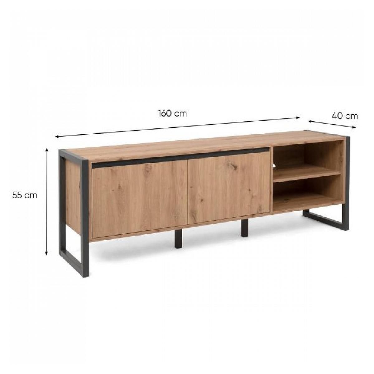 HomeStyle4U Buffet de Rangement Meuble Multimédia en Bois de Style Industriel avec Compartiments Spacieux