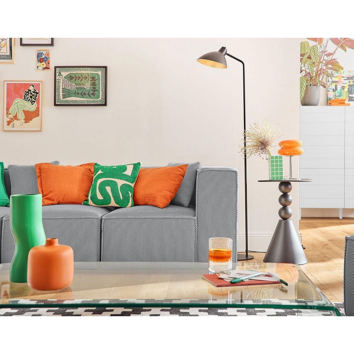 LISA DESIGN Arty - canapé modulable d'angle gauche 5 places - en tissu mailles 3d