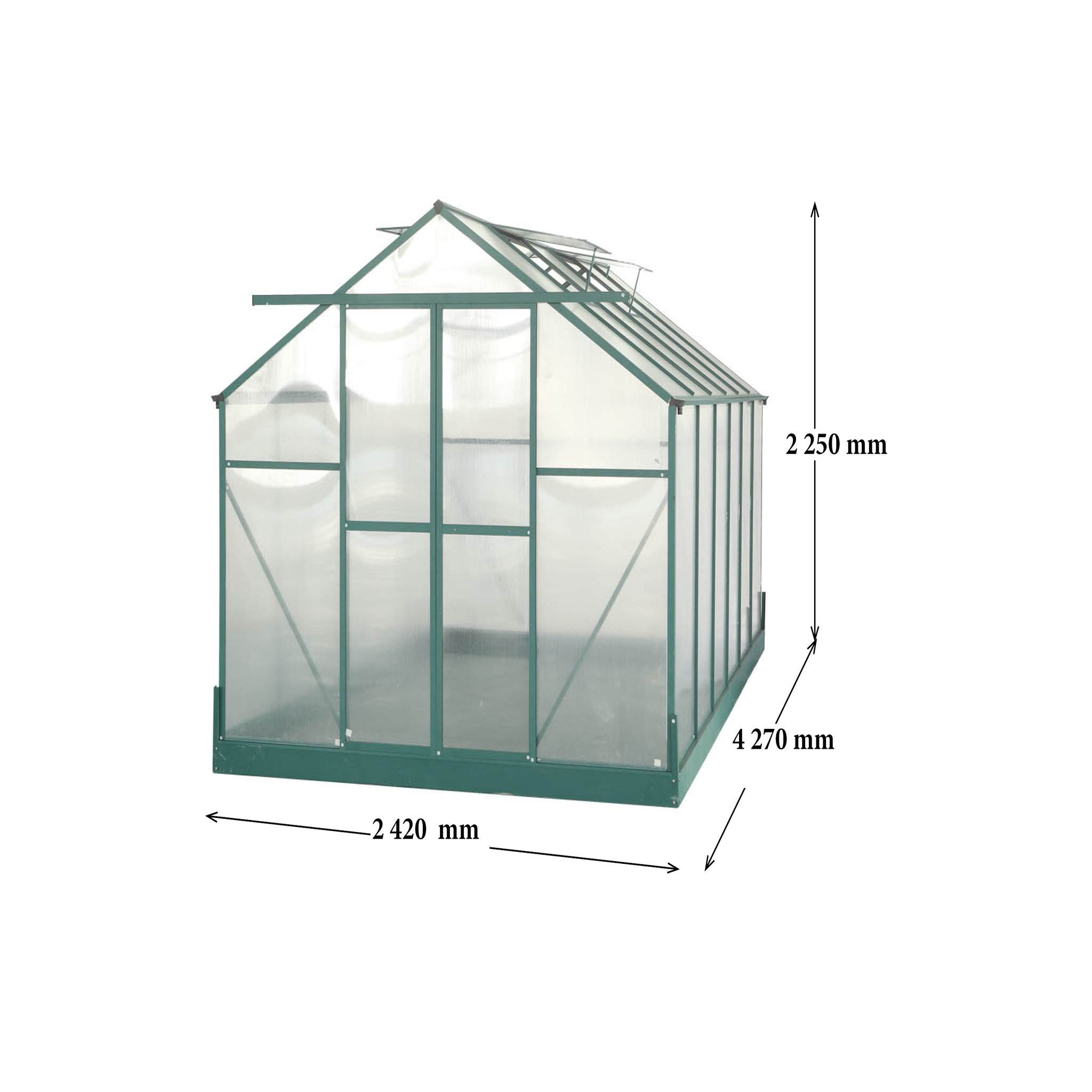 Voir la diapositive 2 : Serre de jardin Polycarbonate / 10,33 m²