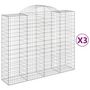 Voir la diapositive 2 : VIDAXL Paniers a gabions arques 3 pcs 200x50x160/180 cm Fer galvanise