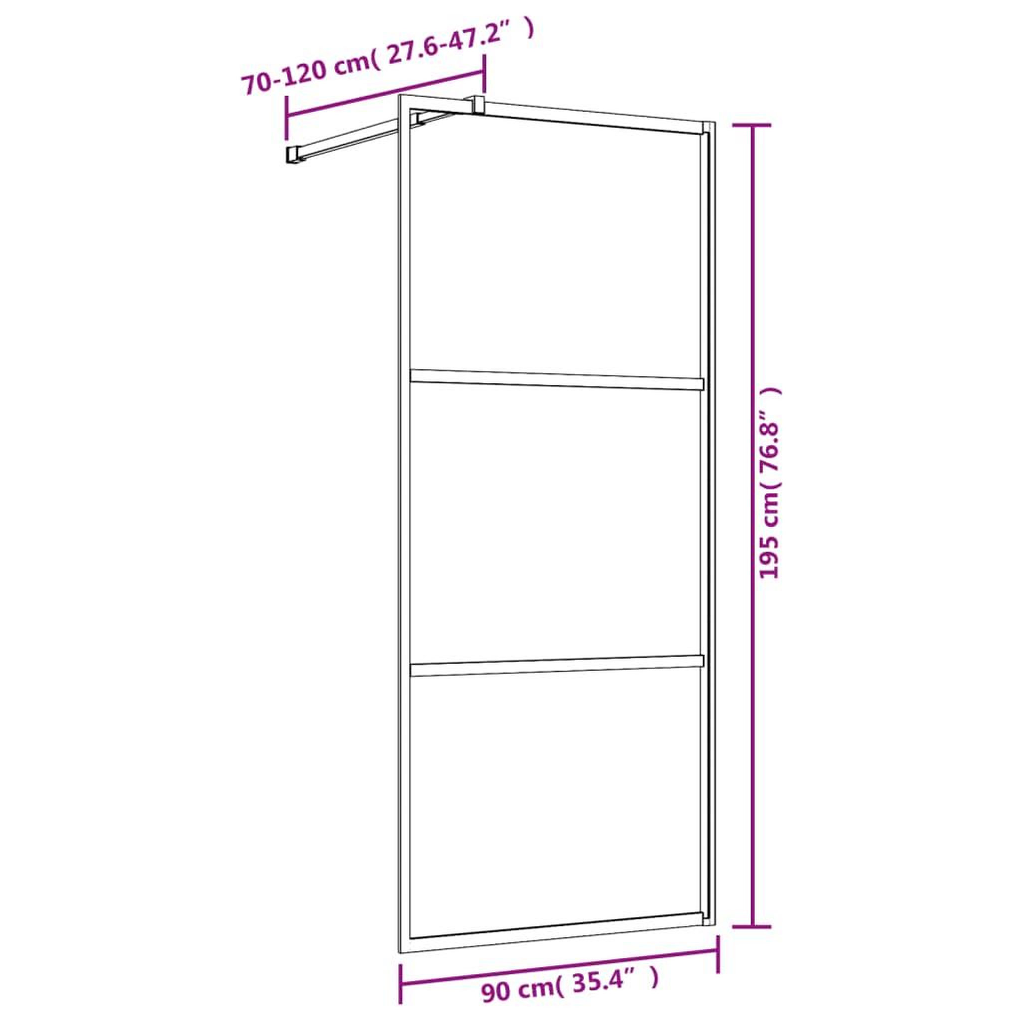 Voir la diapositive 6 : VIDAXL Paroi de douche avec verre ESG transparent dore 90x195 cm
