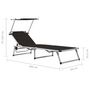 Voir la diapositive 6 : VIDAXL Chaises longues pliables et toit lot de 2 Aluminium textilene