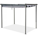 Habitat et Jardin Pergola en métal avec toit rétractable - 3 x 4 m - Gris anthracite