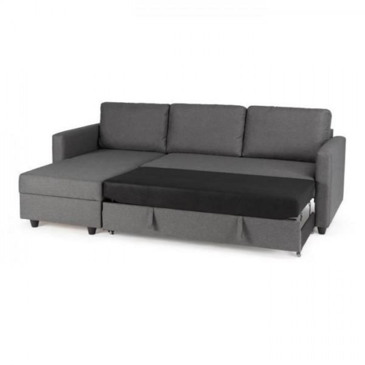 MARKET24 Canapé d'angle convertible réversible 3 places - Tissu gris - Contemporain - L 222 x P 150 x H 86 cm - CATS - Fabriqué en Ukr