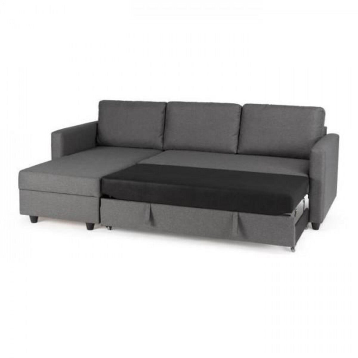 MARKET24 Canapé d'angle convertible réversible 3 places - Tissu gris - Contemporain - L 222 x P 150 x H 86 cm - CATS - Fabriqué en Ukr