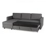 Voir la diapositive 5 : MARKET24 Canapé d'angle convertible réversible 3 places - Tissu gris - Contemporain - L 222 x P 150 x H 86 cm - CATS - Fabriqué en Ukr