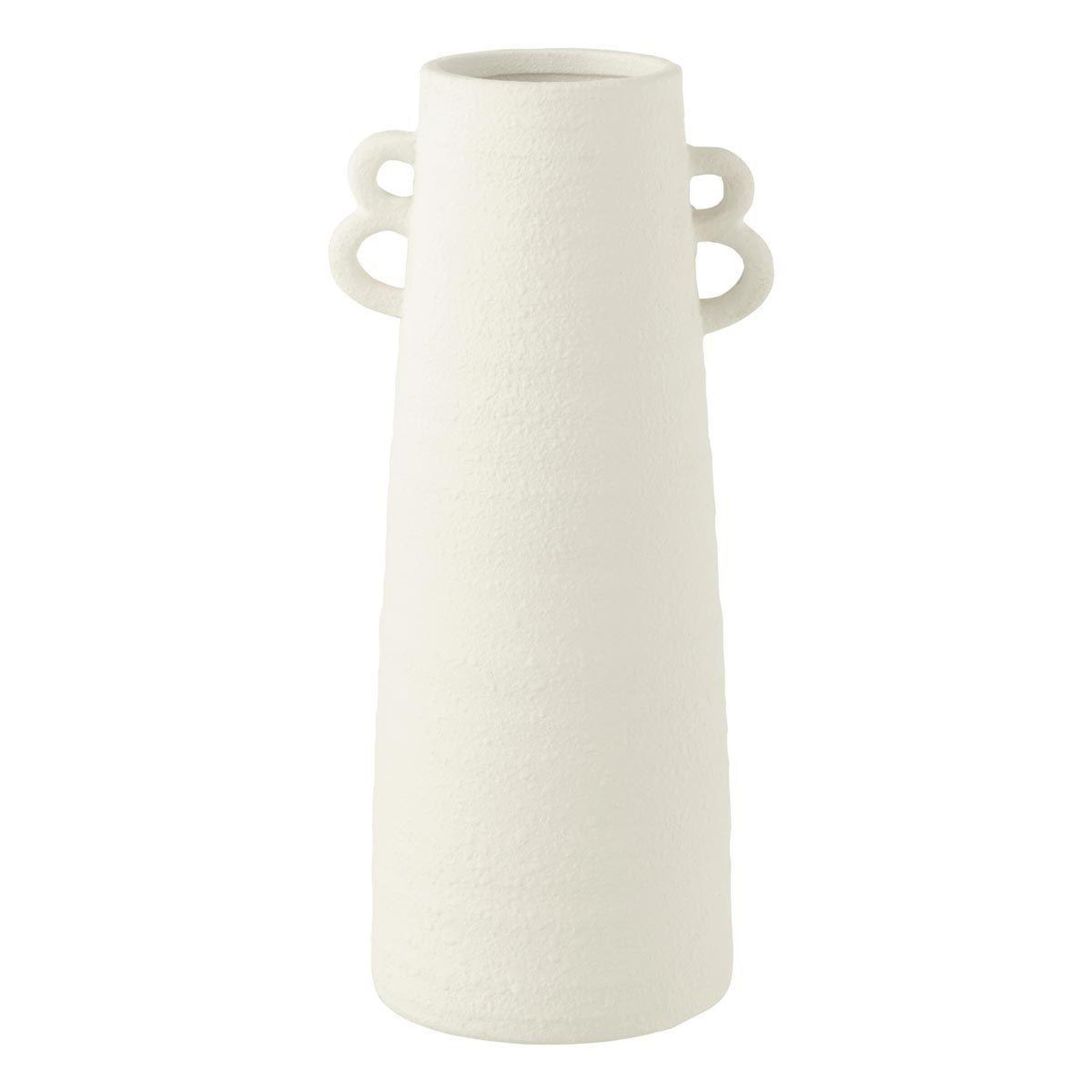J-LINE Vase conique avec anses  russel  44cm blanc