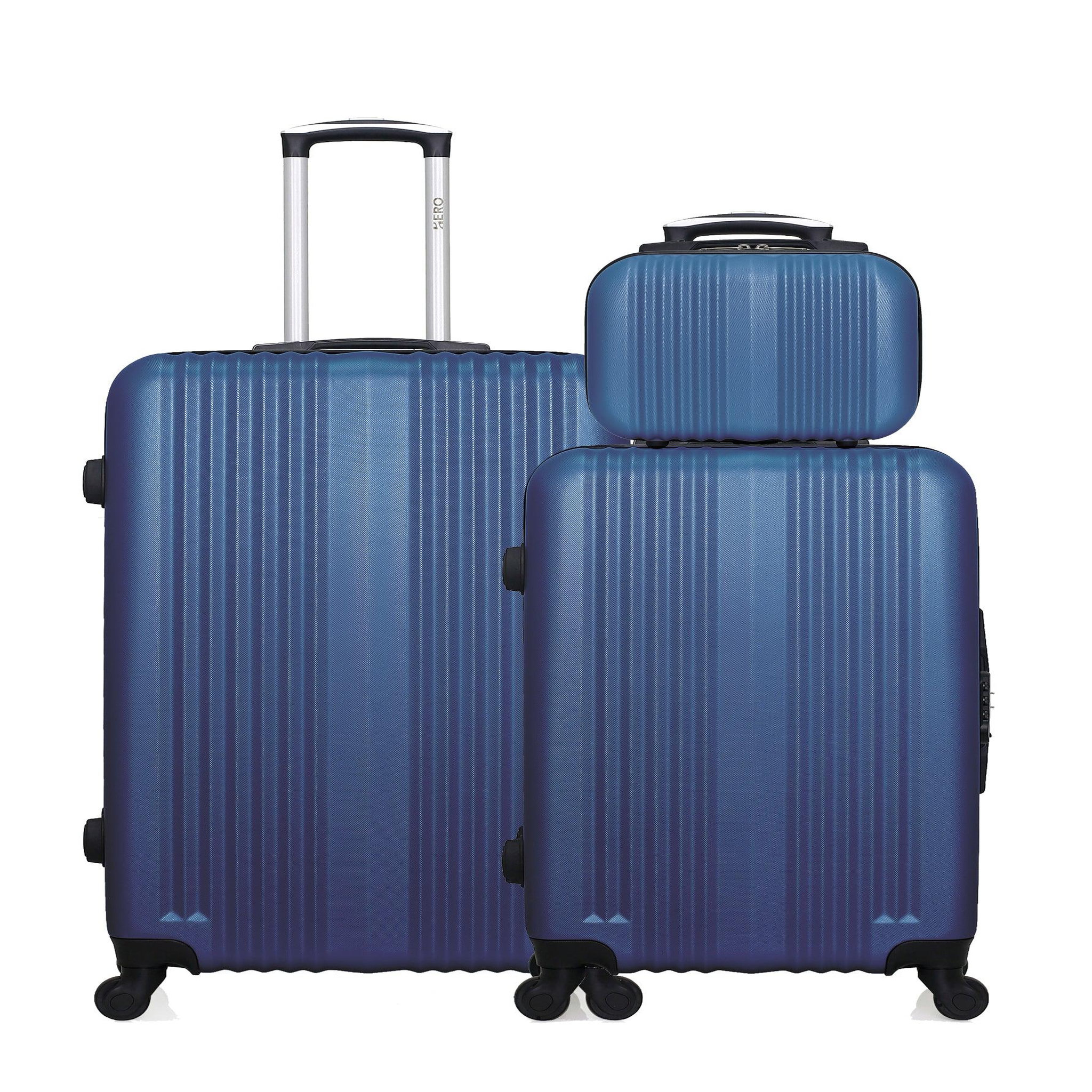 HERO Hero - lot de 3 - valise grand format, valise weekend et vanity lipari. Coloris disponibles : Gris, Bleu