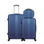 HERO HERO - Lot de 3 - Valise grand format, valise weekend et vanity LIPARI. Coloris disponibles : Bleu, Beige, Noir, Gris