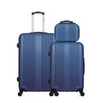 HERO HERO - Lot de 3 - Valise grand format, valise weekend et vanity LIPARI. Coloris disponibles : Gris, Bleu, Beige, Noir