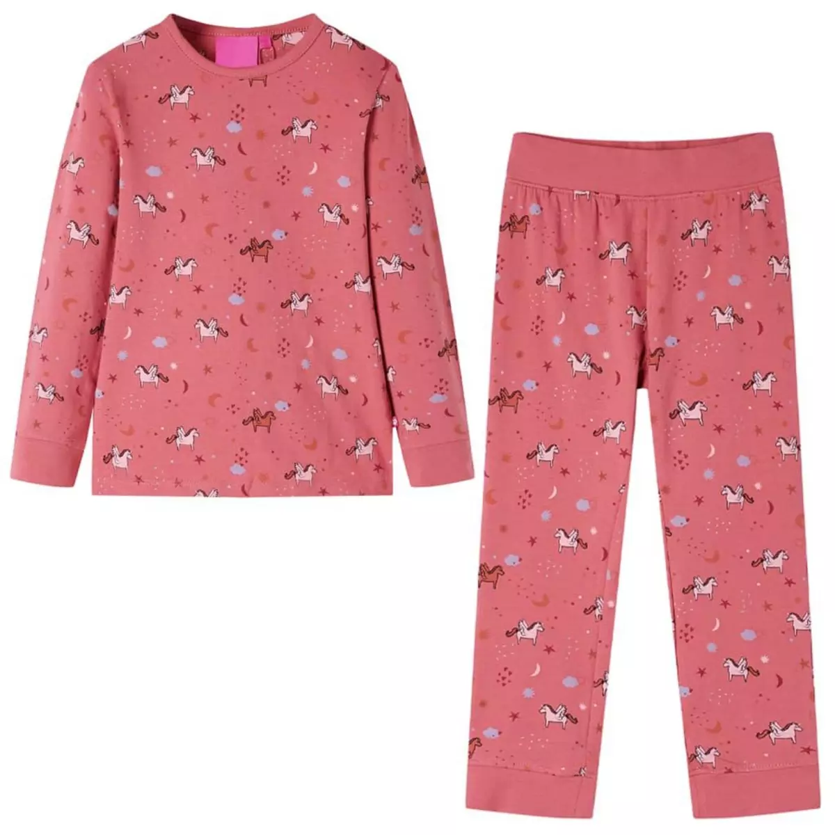 VIDAXL Pyjamas enfants manches longues rose ancien 140