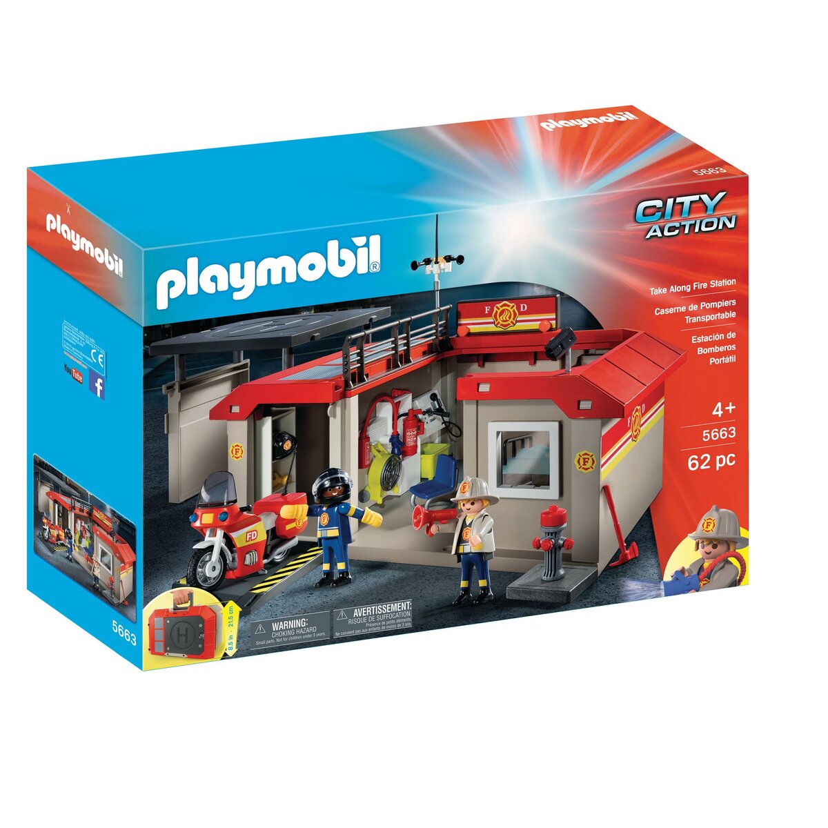 Playmobil *** **** pas cher, Caserne de pompiers transportable
