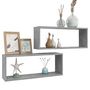 Voir la diapositive 3 : VIDAXL Etageres murales cube 2 pcs Gris beton Bois d'ingenierie