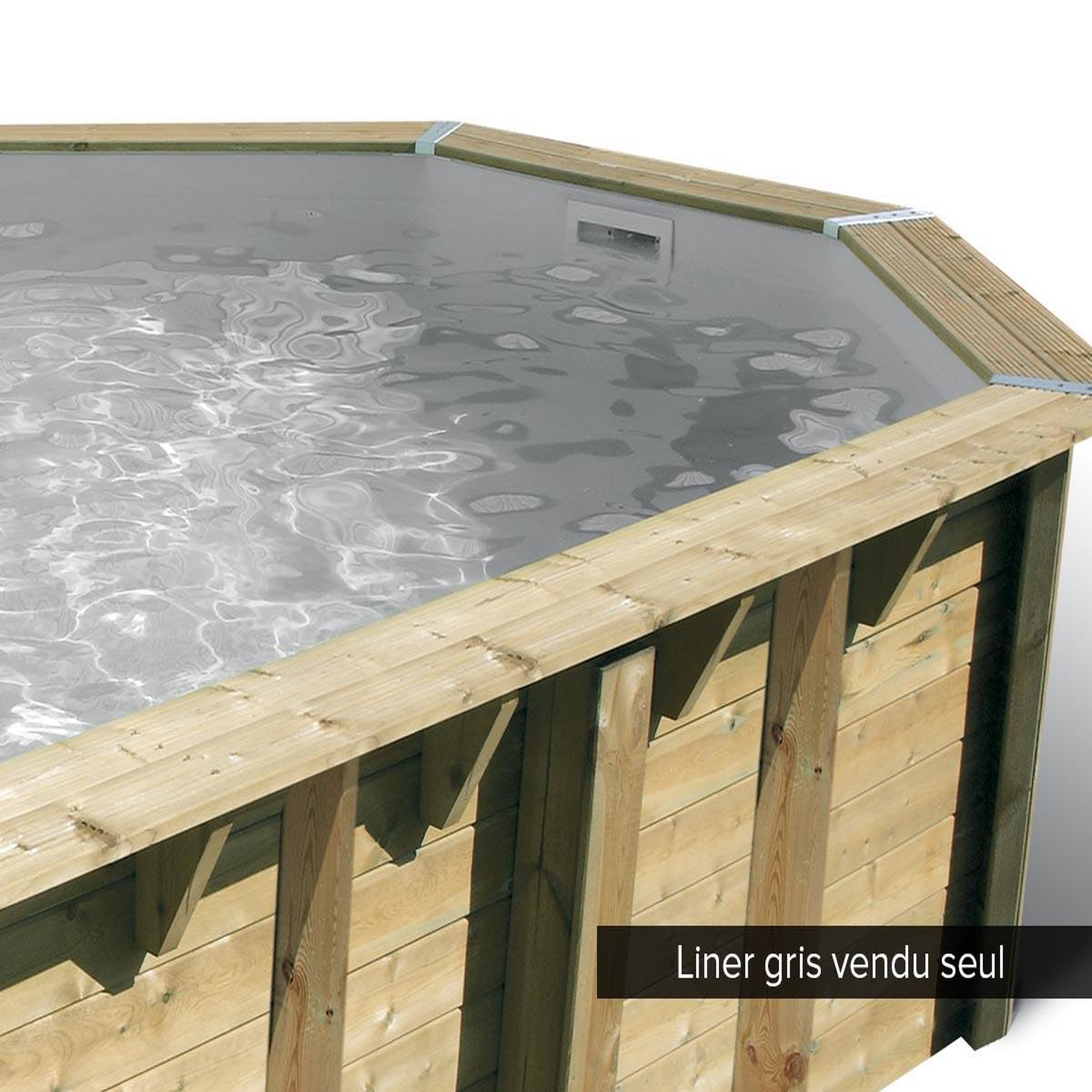 Ubbink Liner seul gris pour piscine bois océa 5,50 x 3,55 x 1,20 m - ubbink