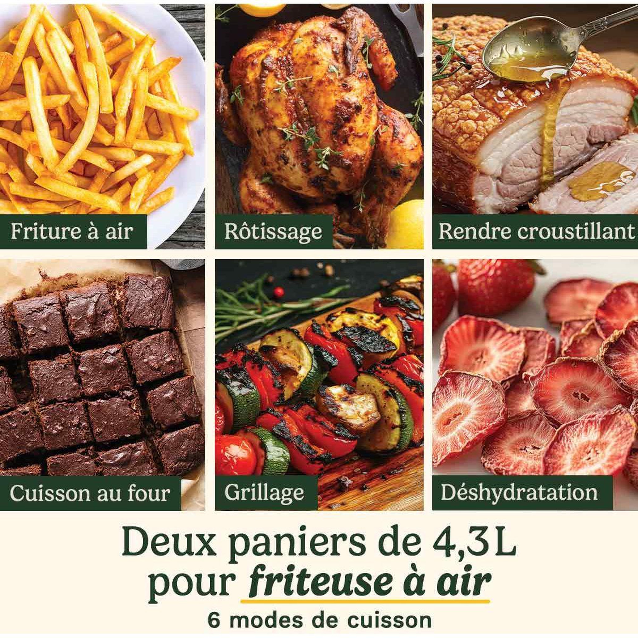 Voir la diapositive 3 : Cuisinart Friteuse sans huile trizone aft13xsse