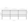 Voir la diapositive 5 : VIDAXL Cloture de jardin a dessus en lance Acier (1,5-1,75)x5,1 m Noir