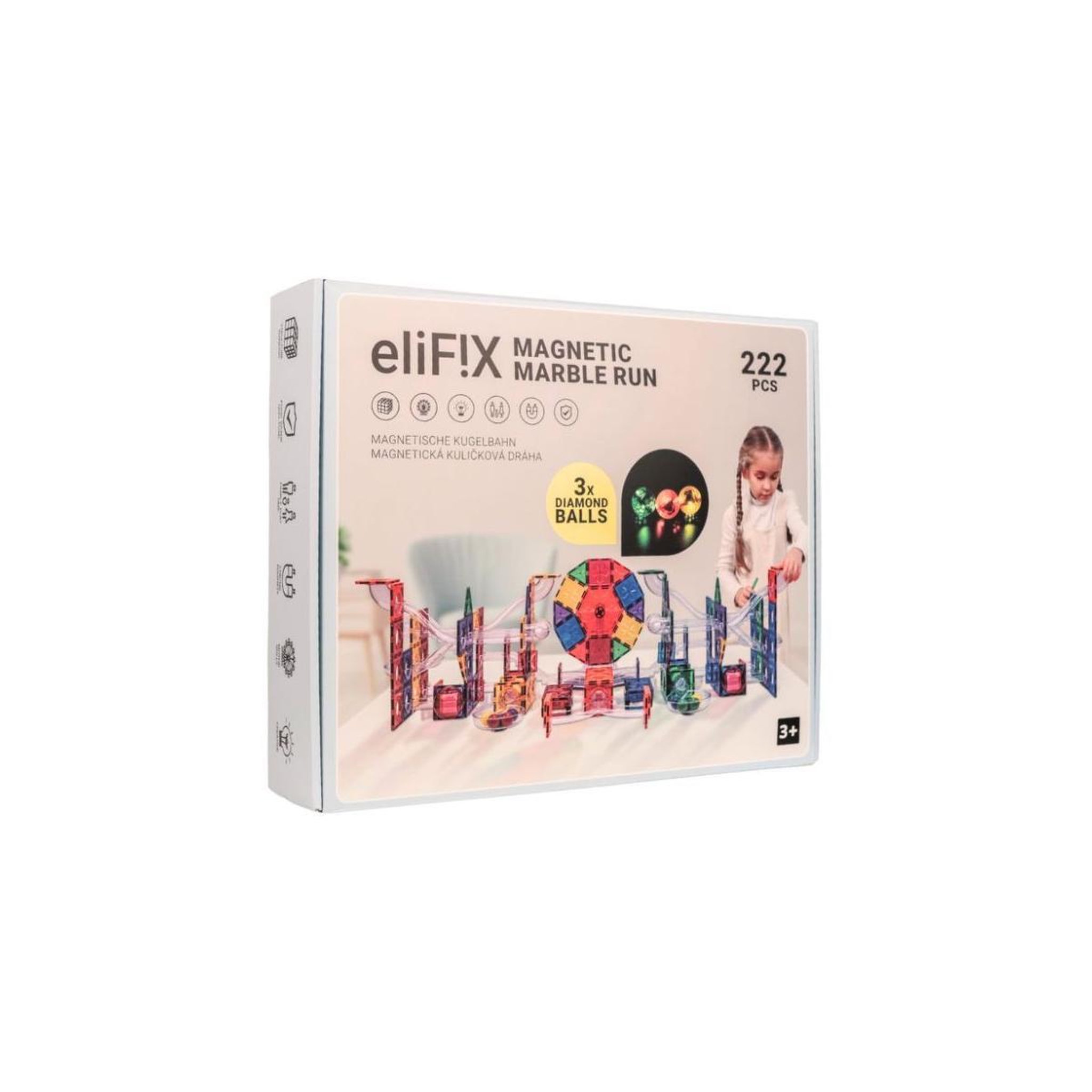 Voir la diapositive 3 : ELINELI Set magnétique EliFix fresh - piste 222 pcs