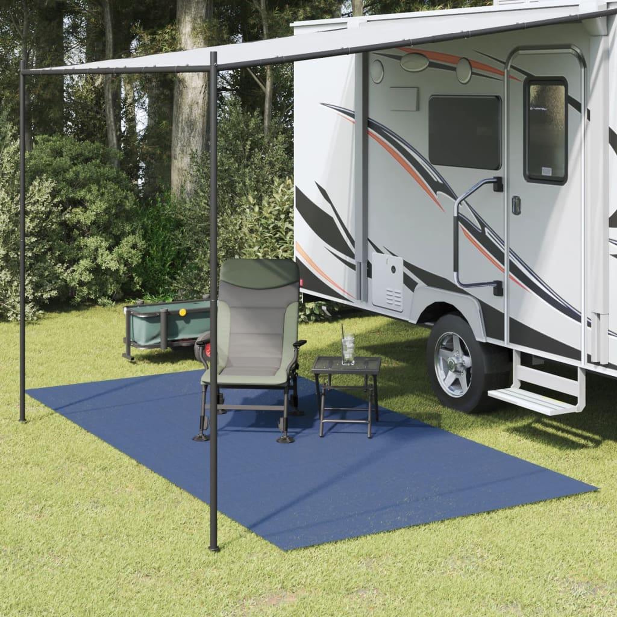 VIDAXL Tapis de tente bleu 4x2 m