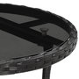 Voir la diapositive 5 : VIDAXL Table de jardin Ø60x75 cm Verre trempe/resine tressee Noir